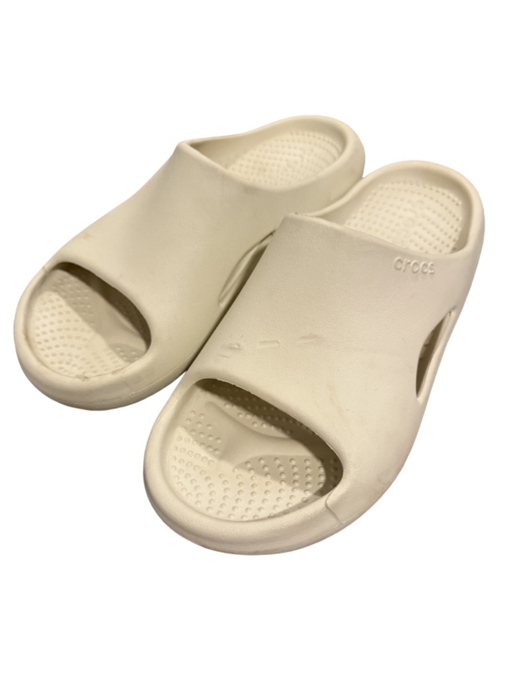 Crocs Beige Slide Sandals | Women’s 8 / Men’s 6